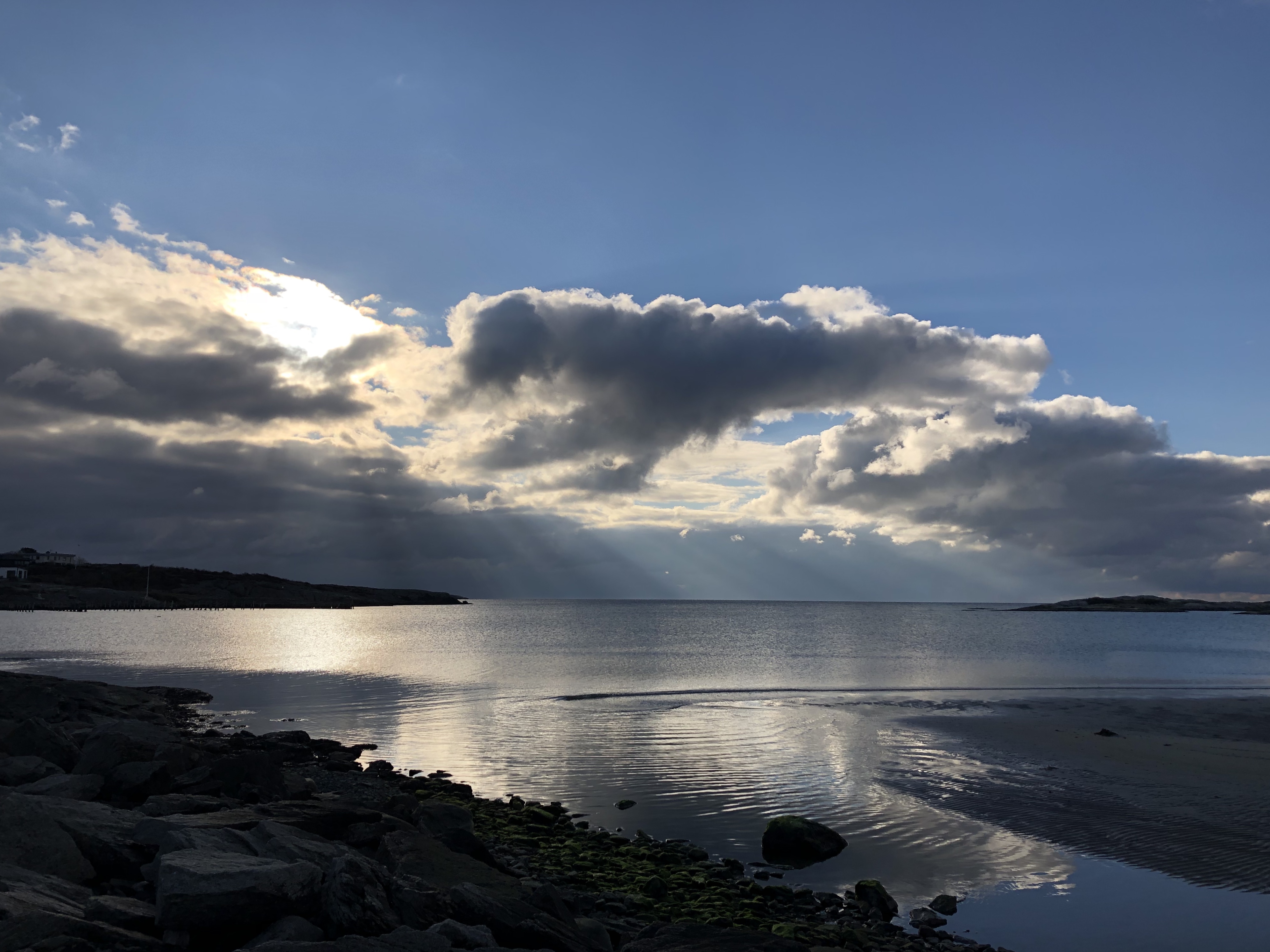 Solnedgång över havet i Åsa, Halland
